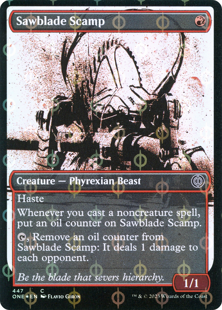 Sawblade Scamp (Showcase Ichor Step-and-Compleat Foil) [Phyrexia: All Will Be One] | Nerdhalla Games