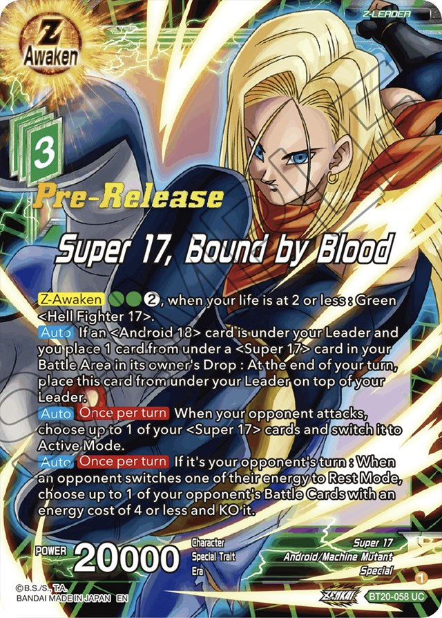 Super 17, Bound by Blood (BT20-058) [Power Absorbed Prerelease Promos] | Nerdhalla Games