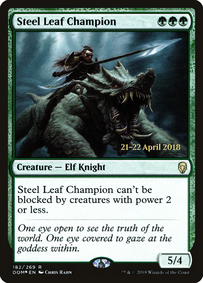 Steel Leaf Champion  [Dominaria Prerelease Promos] | Nerdhalla Games