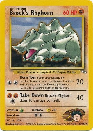 Brock's Rhyhorn (22/132) [Gym Heroes Unlimited] | Nerdhalla Games