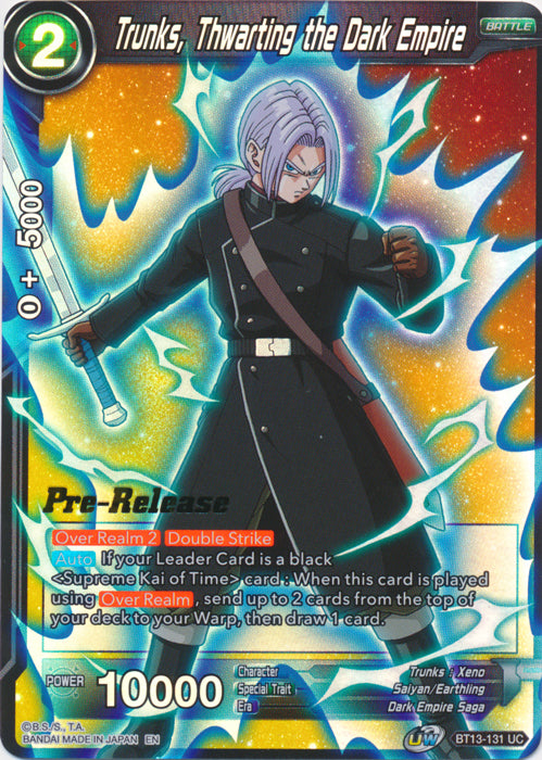 Trunks, Thwarting the Dark Empire (BT13-131) [Supreme Rivalry Prerelease Promos] | Nerdhalla Games