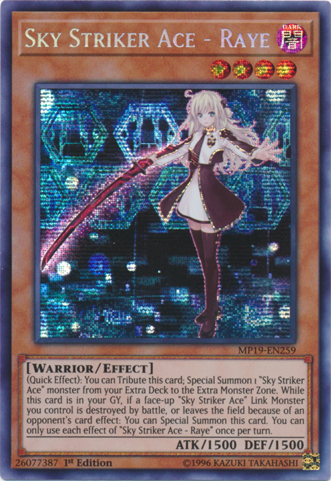 Sky Striker Ace - Raye [MP19-EN259] Prismatic Secret Rare | Nerdhalla Games