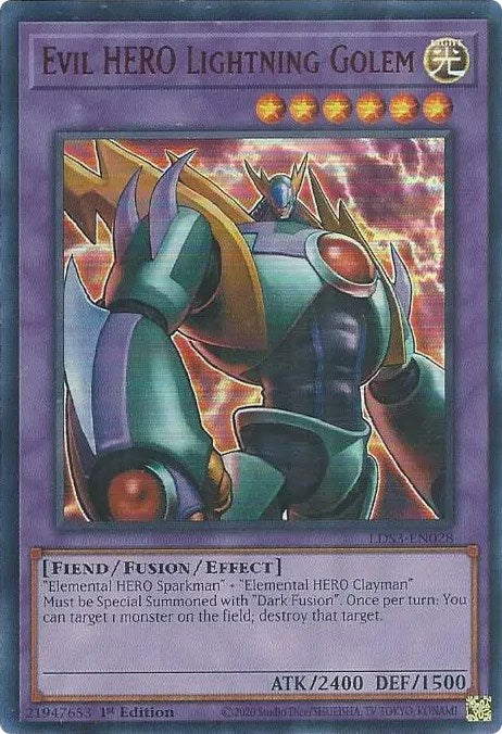 Evil HERO Lightning Golem (Red) [LDS3-EN028] Ultra Rare | Nerdhalla Games