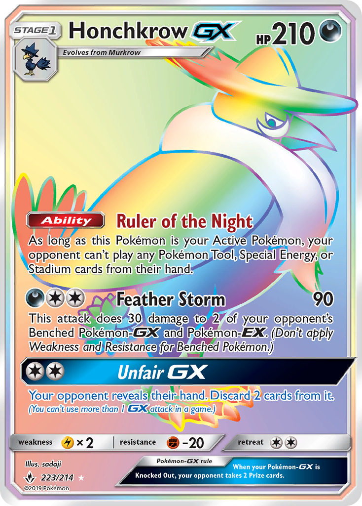 Honchkrow GX (223/214) [Sun & Moon: Unbroken Bonds] | Nerdhalla Games