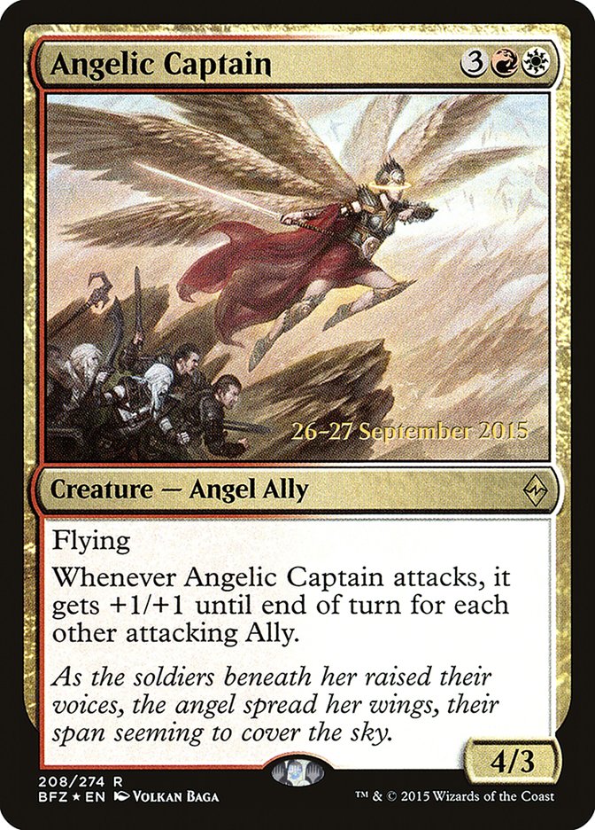 Angelic Captain  [Battle for Zendikar Prerelease Promos] | Nerdhalla Games