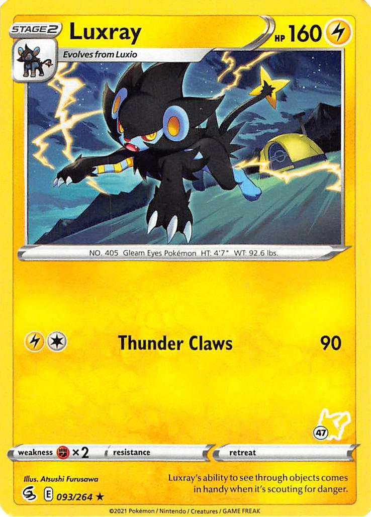 Luxray (093/264) (Pikachu Stamp #47) [Battle Academy 2022] | Nerdhalla Games