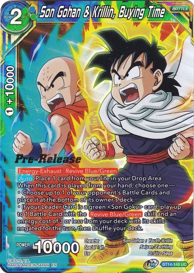 Son Gohan & Krillin, Buying Time (BT14-148) [Cross Spirits Prerelease Promos] | Nerdhalla Games