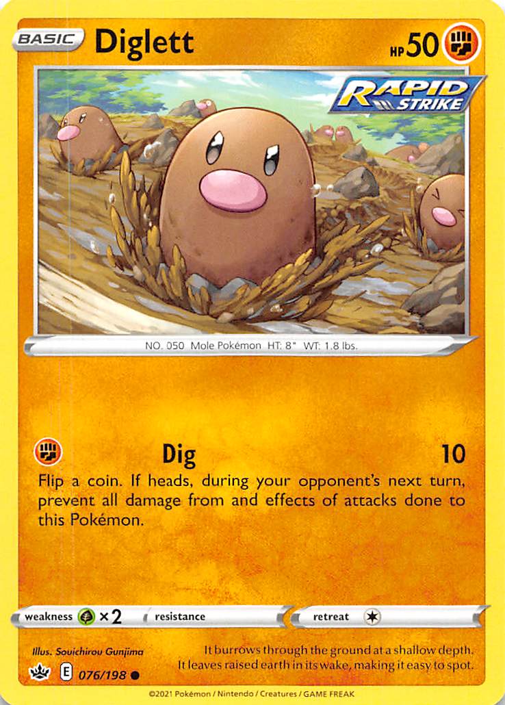 Diglett (076/198) [Sword & Shield: Chilling Reign] | Nerdhalla Games