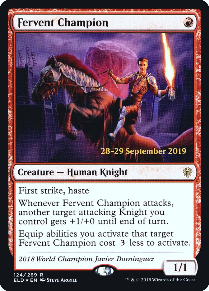 Fervent Champion  [Throne of Eldraine Prerelease Promos] | Nerdhalla Games