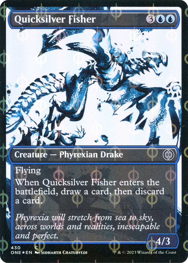 Quicksilver Fisher (Showcase Ichor Step-and-Compleat Foil) [Phyrexia: All Will Be One] | Nerdhalla Games