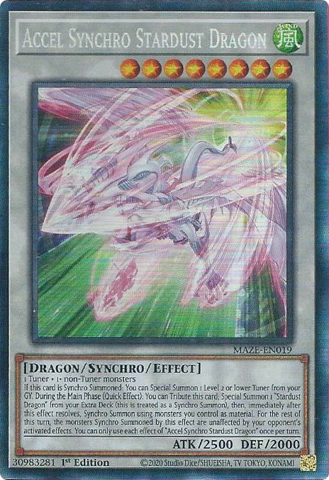 Accel Synchro Stardust Dragon [MAZE-EN019] Collector's Rare | Nerdhalla Games