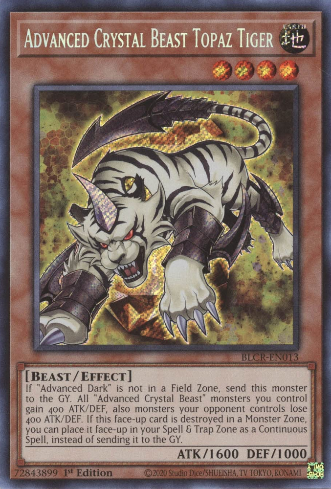 Advanced Crystal Beast Topaz Tiger [BLCR-EN013] Secret Rare | Nerdhalla Games