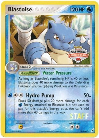 Blastoise (14/100) (National Championship Promo Staff) [EX: Crystal Guardians] | Nerdhalla Games