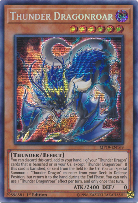 Thunder Dragonroar [MP19-EN169] Prismatic Secret Rare | Nerdhalla Games