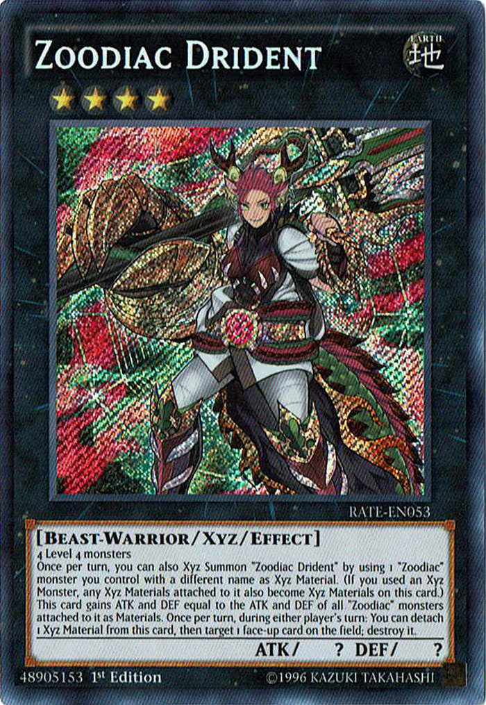 Zoodiac Drident [RATE-EN053] Secret Rare | Nerdhalla Games