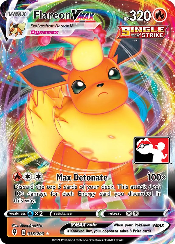 Flareon VMAX (018/203) [Prize Pack Series One] | Nerdhalla Games