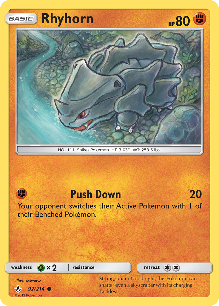 Rhyhorn (92/214) [Sun & Moon: Unbroken Bonds] | Nerdhalla Games