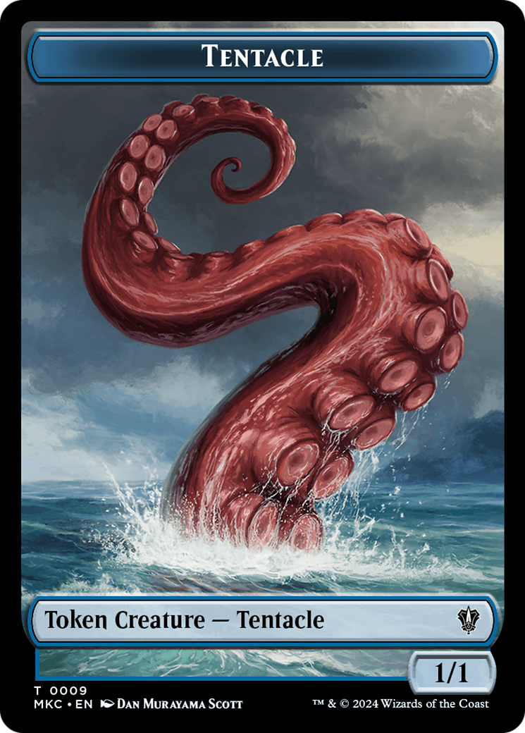 Tentacle // Koma's Coil Double-Sided Token [Murders at Karlov Manor Commander Tokens] | Nerdhalla Games