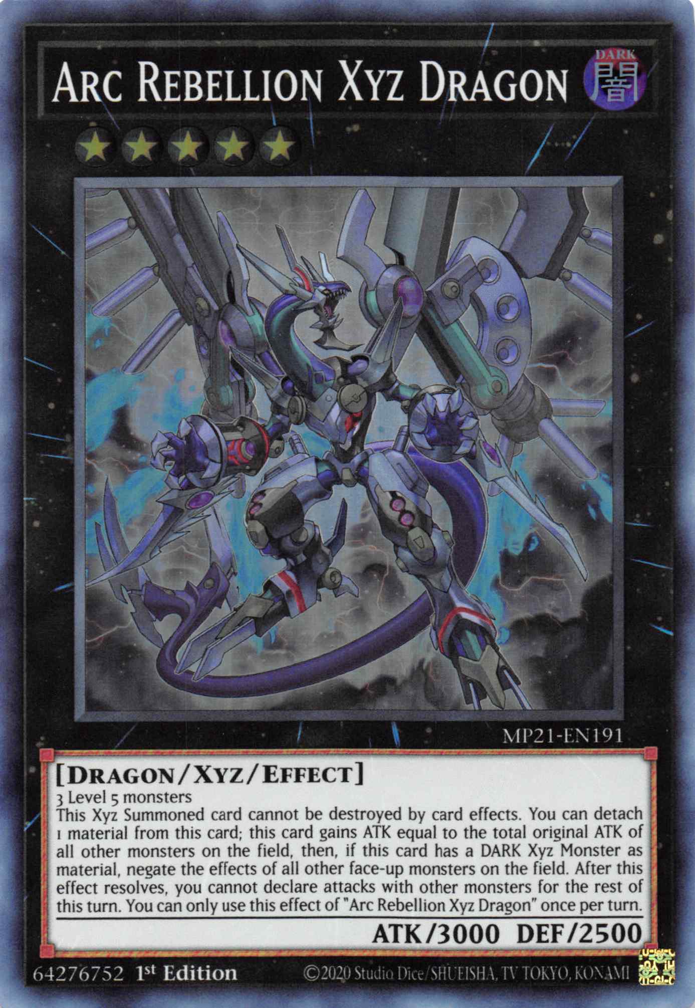 Arc Rebellion Xyz Dragon [MP21-EN191] Super Rare | Nerdhalla Games