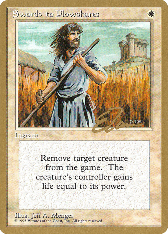 Swords to Plowshares (Eric Tam) [Pro Tour Collector Set] | Nerdhalla Games