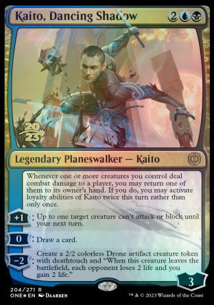 Kaito, Dancing Shadow [Phyrexia: All Will Be One Prerelease Promos] | Nerdhalla Games