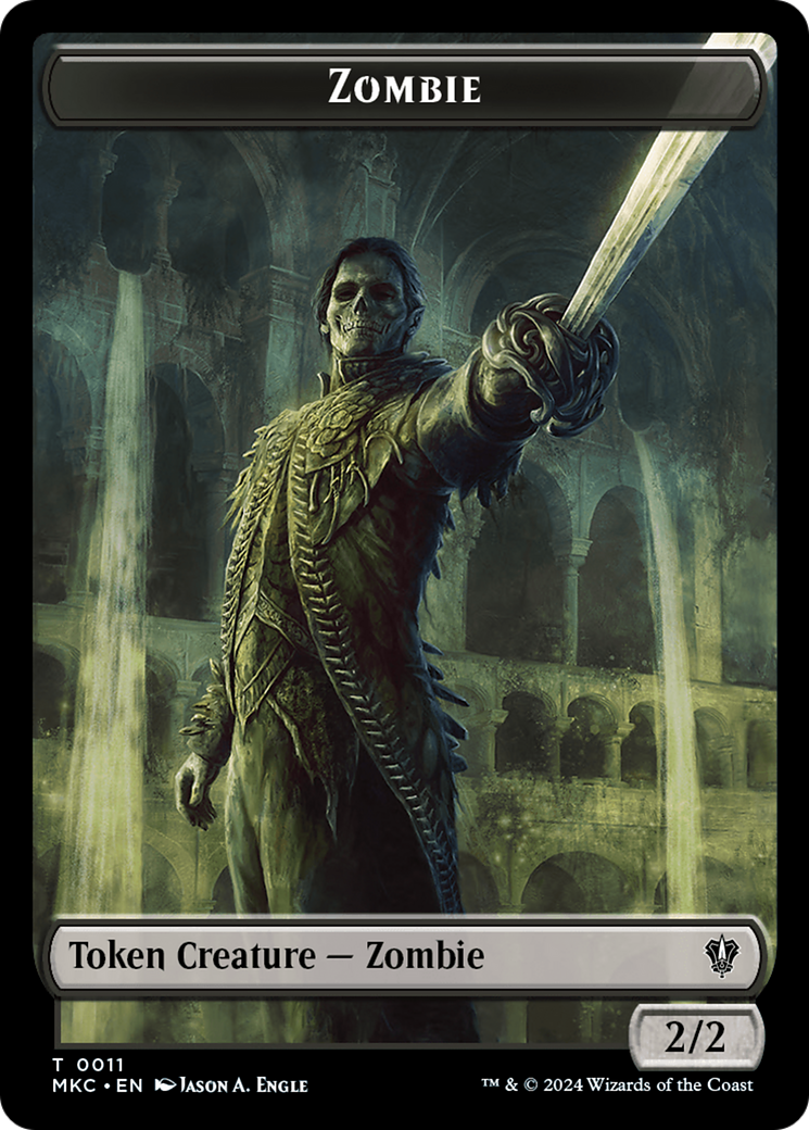 Vizier of Many Faces // Zombie Double-Sided Token [Murders at Karlov Manor Commander Tokens] | Nerdhalla Games