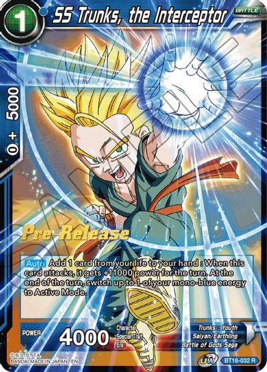 SS Trunks, the Interceptor (BT16-032) [Realm of the Gods Prerelease Promos] | Nerdhalla Games