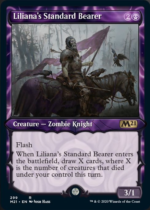 Liliana's Standard Bearer (Showcase) [Core Set 2021] | Nerdhalla Games