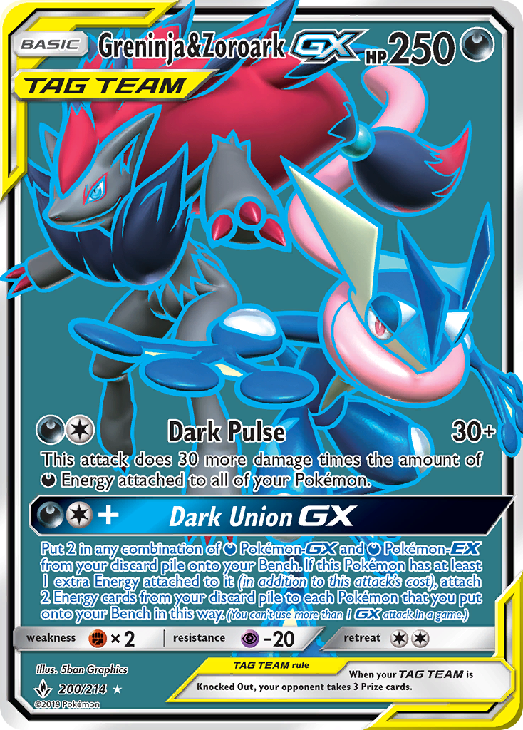 Greninja & Zoroark GX (200/214) [Sun & Moon: Unbroken Bonds] | Nerdhalla Games