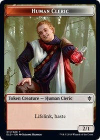 Human Cleric // Food (17) Double-sided Token [Throne of Eldraine Tokens] | Nerdhalla Games