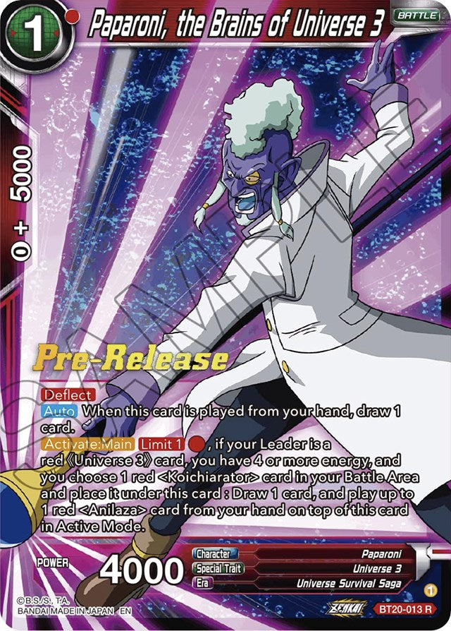 Paparoni, the Brains of Universe 3 (BT20-013) [Power Absorbed Prerelease Promos] | Nerdhalla Games