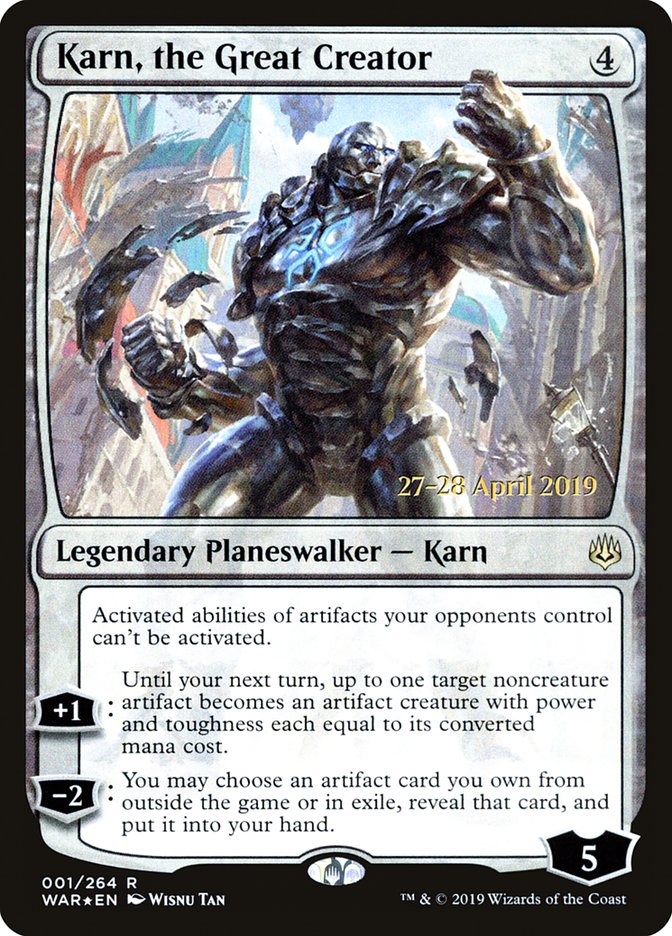 Karn, the Great Creator  [War of the Spark Prerelease Promos] | Nerdhalla Games