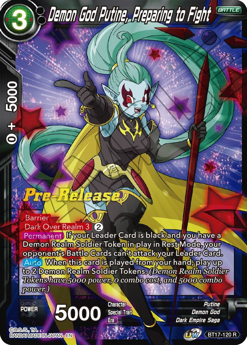 Demon God Putine, Preparing to Fight (BT17-120) [Ultimate Squad Prerelease Promos] | Nerdhalla Games