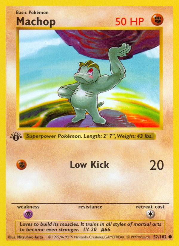 Machop (52/102) (Shadowless) [Base Set 1st Edition] | Nerdhalla Games