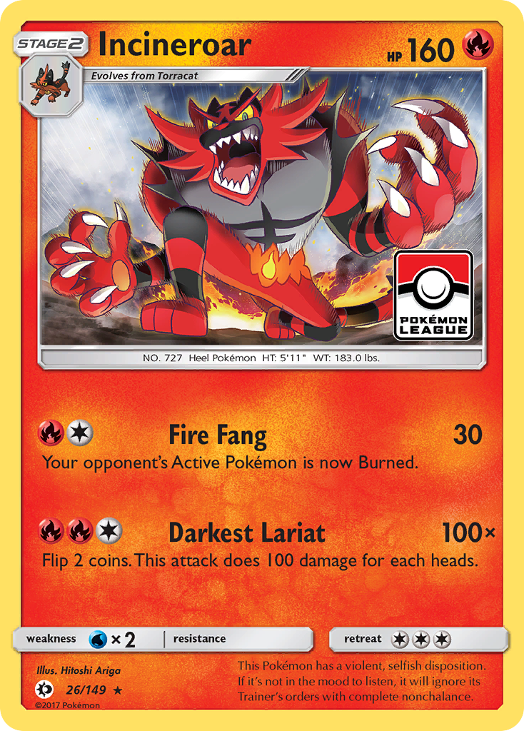 Incineroar (26/149) [Sun & Moon: Base Set] | Nerdhalla Games