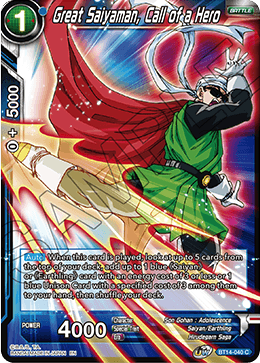 Great Saiyaman, Call of a Hero (BT14-040) [Cross Spirits] | Nerdhalla Games