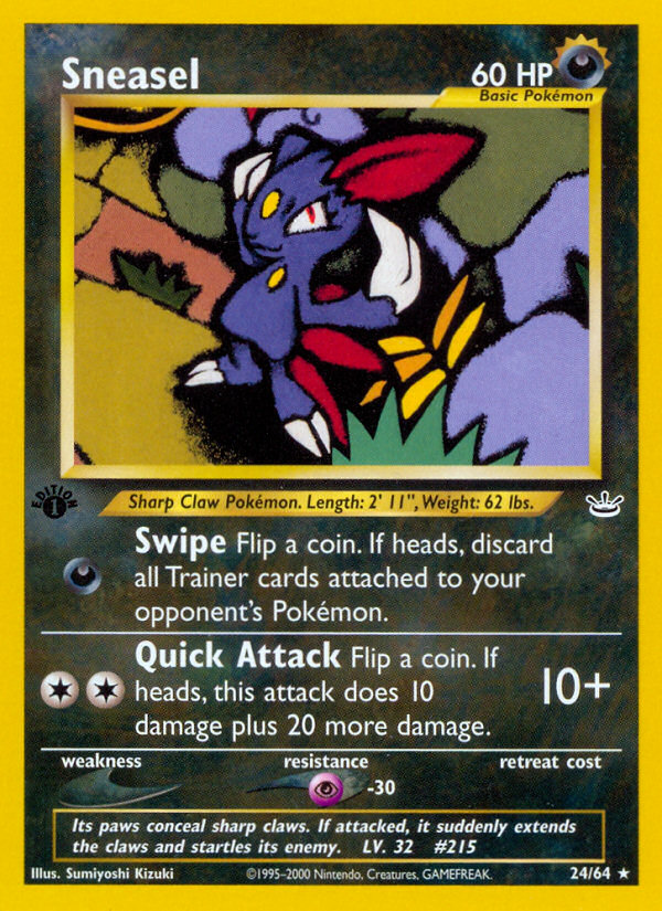 Sneasel (24/64) [Neo Revelation 1st Edition] | Nerdhalla Games