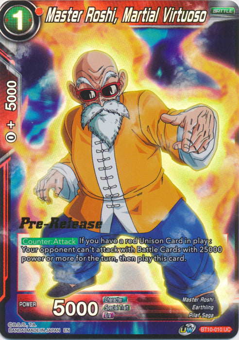 Master Roshi, Martial Virtuoso (BT10-010) [Rise of the Unison Warrior Prerelease Promos] | Nerdhalla Games