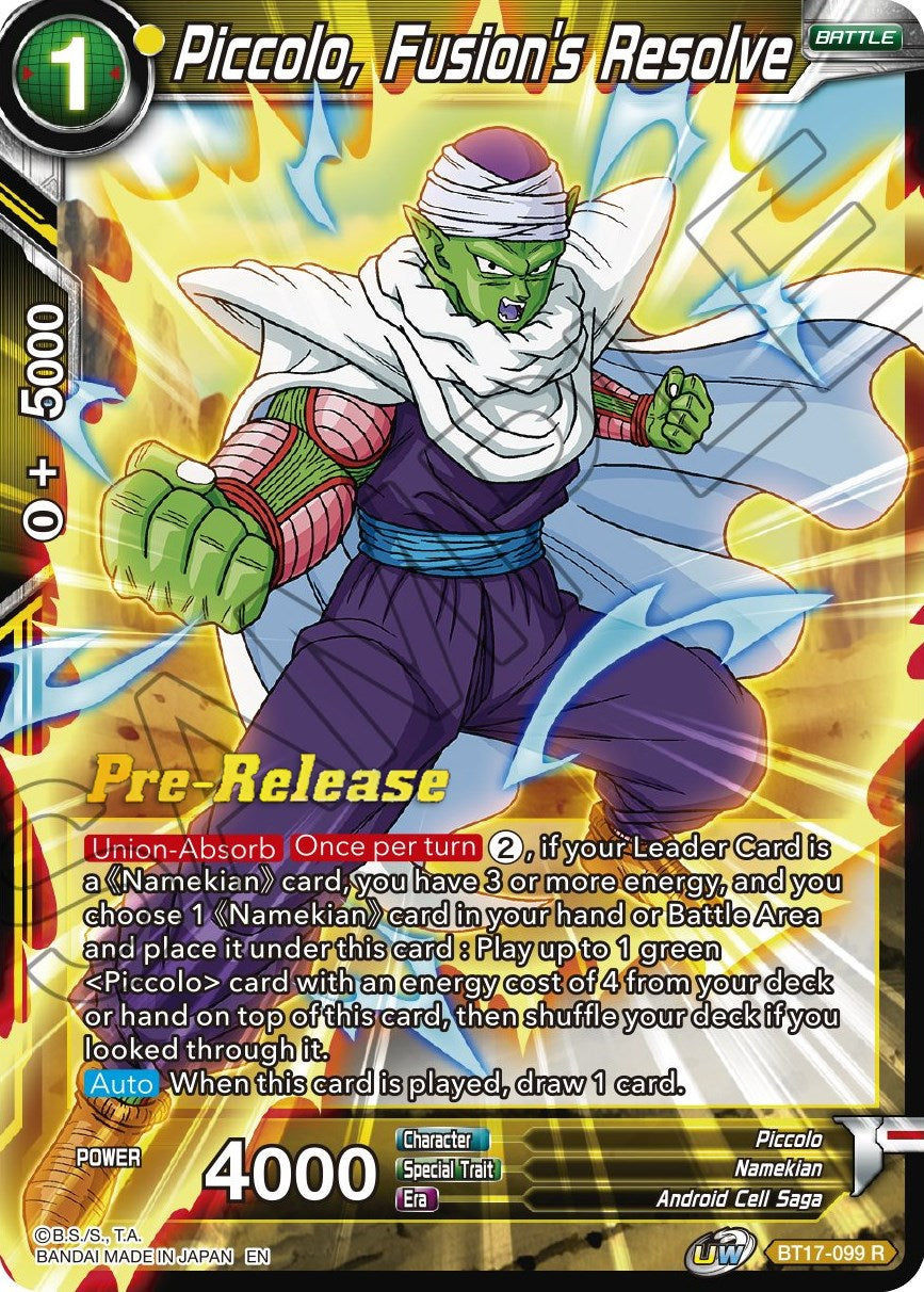 Piccolo, Fusion's Resolve (BT17-099) [Ultimate Squad Prerelease Promos] | Nerdhalla Games