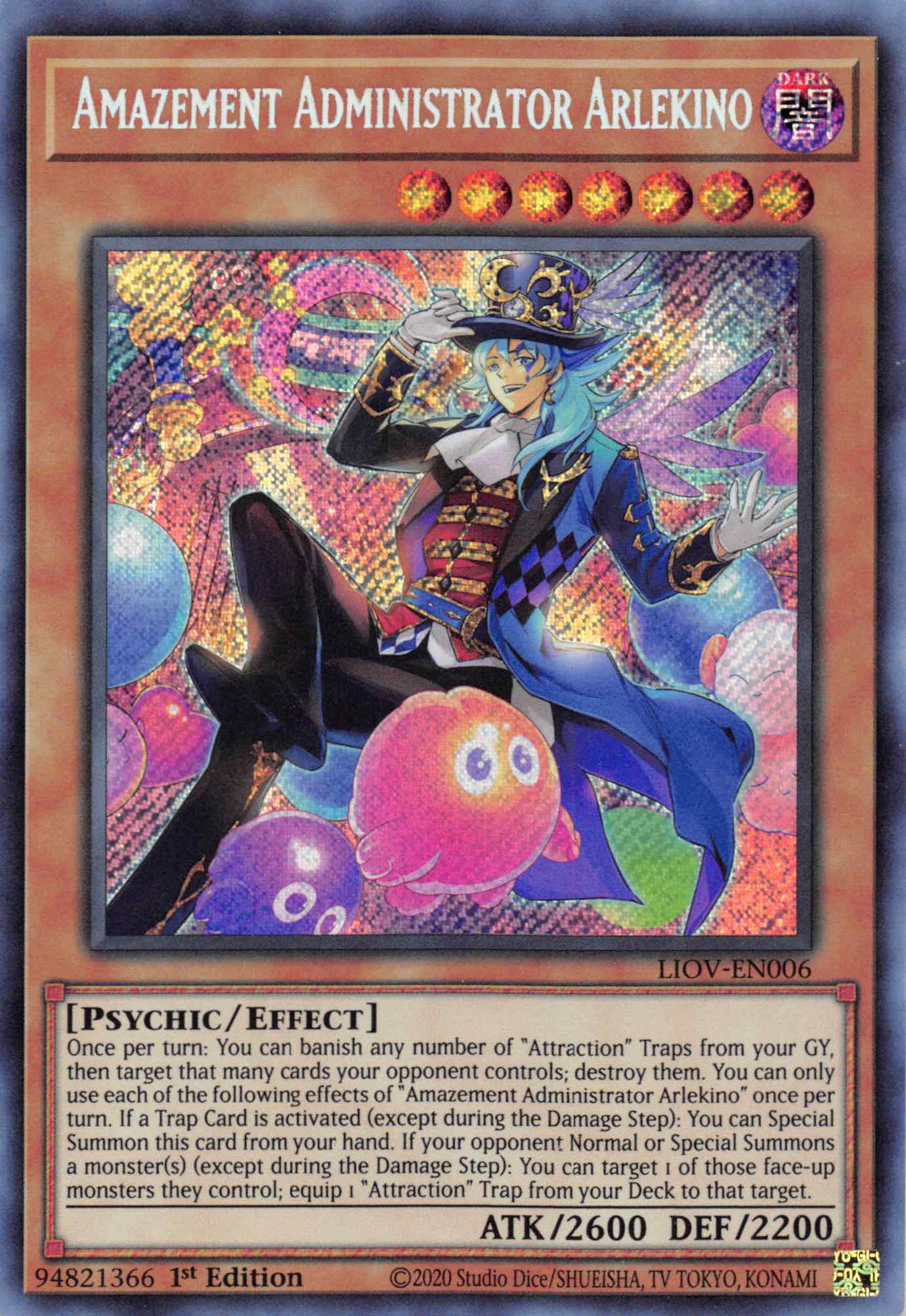 Amazement Administrator Arlekino [LIOV-EN006] Secret Rare | Nerdhalla Games