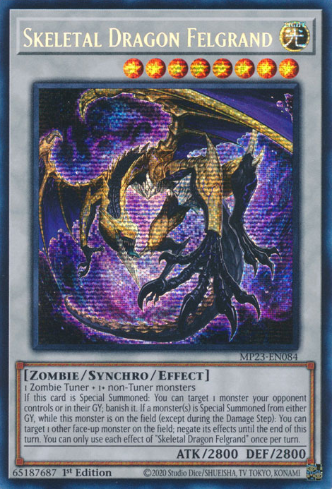 Skeletal Dragon Felgrand [MP23-EN084] Prismatic Secret Rare | Nerdhalla Games