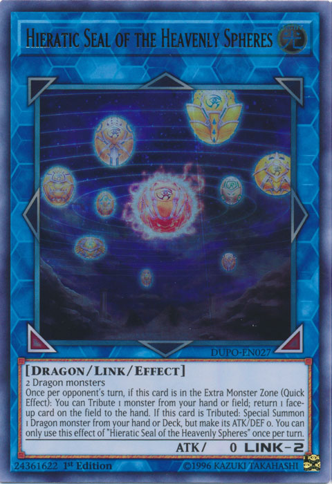 Hieratic Seal of the Heavenly Spheres [DUPO-EN027] Ultra Rare | Nerdhalla Games