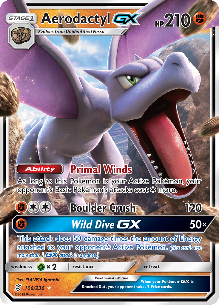 Aerodactyl GX (106/236) [Sun & Moon: Unified Minds] | Nerdhalla Games