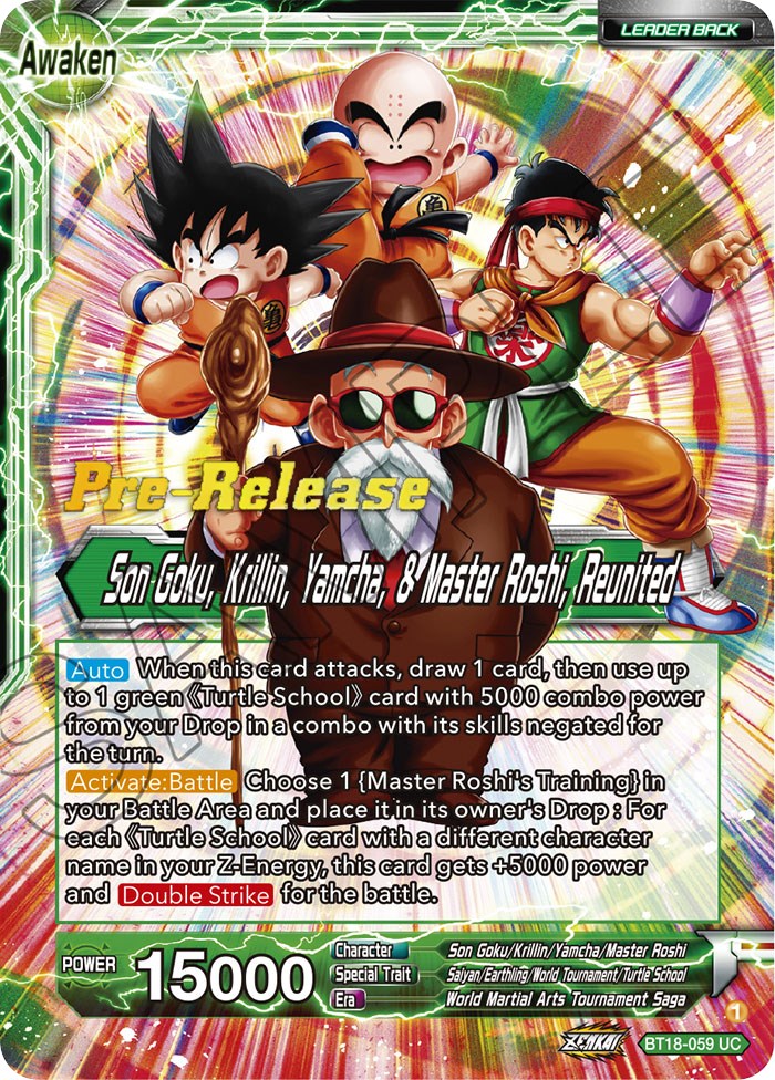 Master Roshi // Son Goku, Krillin, Yamcha, & Master Roshi, Reunited (BT18-059) [Dawn of the Z-Legends Prerelease Promos] | Nerdhalla Games