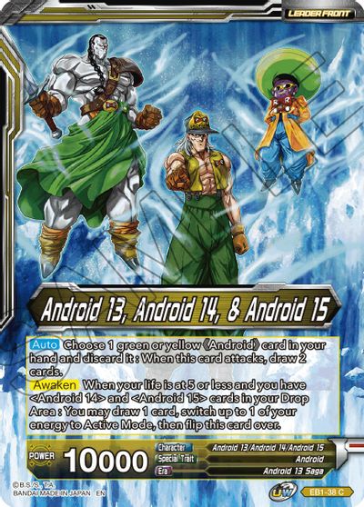 Android 13, Android 14, & Android 15 // Android 13, the Unstoppable (EB1-38) [Battle Evolution Booster] | Nerdhalla Games