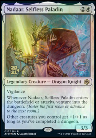 Nadaar, Selfless Paladin [Dungeons & Dragons: Adventures in the Forgotten Realms Prerelease Promos] | Nerdhalla Games