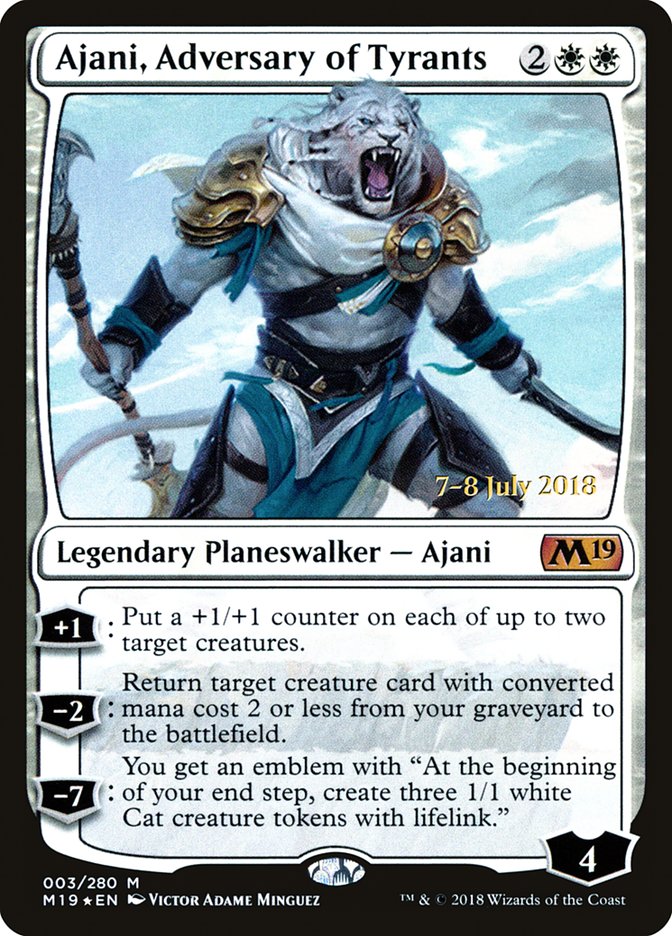 Ajani, Adversary of Tyrants  [Core Set 2019 Prerelease Promos] | Nerdhalla Games