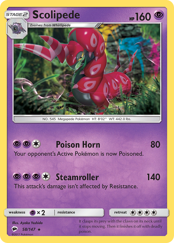 Scolipede (58/147) [Sun & Moon: Burning Shadows] | Nerdhalla Games