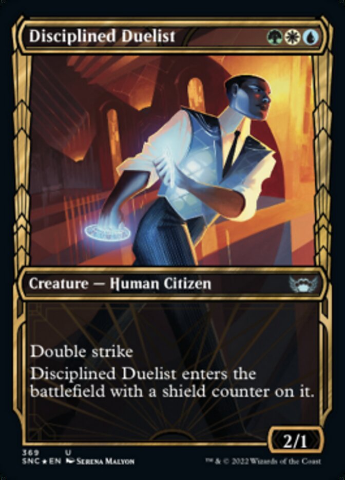 Disciplined Duelist (Showcase Golden Age Gilded Foil) [Streets of New Capenna] | Nerdhalla Games