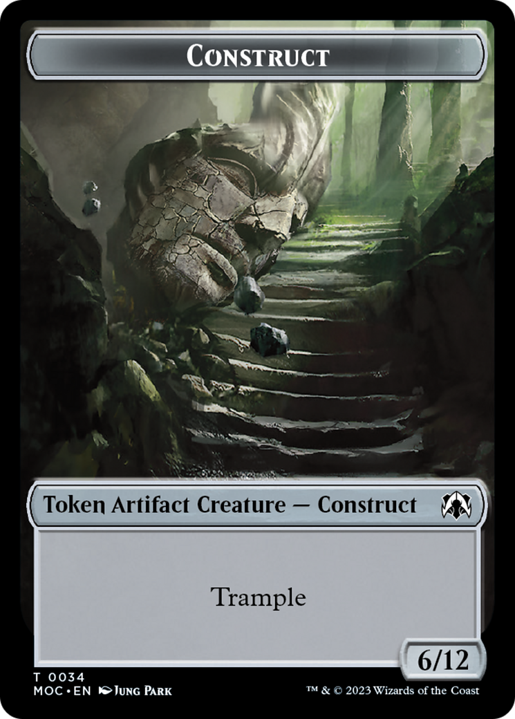 Phyrexian Golem // Construct Double-Sided Token [March of the Machine Commander Tokens] | Nerdhalla Games